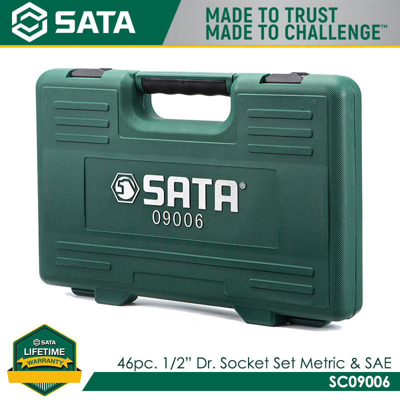 Sata SC09006 46Pc. 1/2" Dr. Socket Set, Metric & SAE - view 3