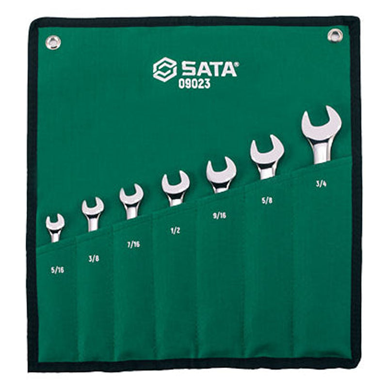 Sata SC09023 7Pc. SAE Combination Ratcheting Wrench Set