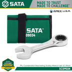 Sata SC09034 7Pc Combination Ratcheting Stubby Wrench Set 10-19mm - view 2