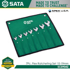 Sata SC09042 7Pc Flex Ratcheting Wrench Set 10-19mm