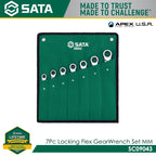 Sata SC09043 7Pc Extra Long Locking Flex Ratcheting Wrench Set 10-19mm - view 3