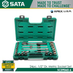 Sata SC09060-6 24Pc. 1/2" Dr. 6Pt. Socket Wrench Set - view 3