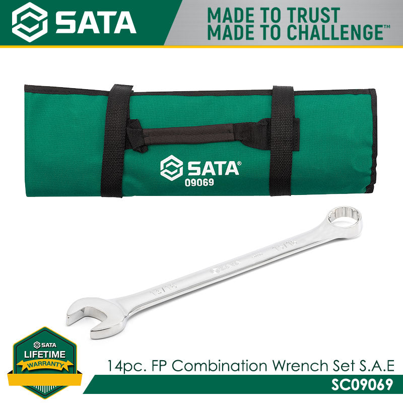 Sata SC09069 14Pc. Full Polish Combination Wrench Set, SAE - view 3