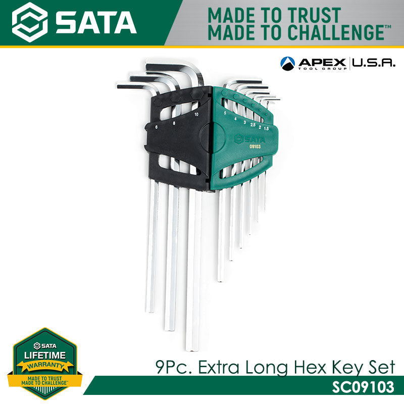 Sata SC09103 9Pc. Extra Long Hex Key Set