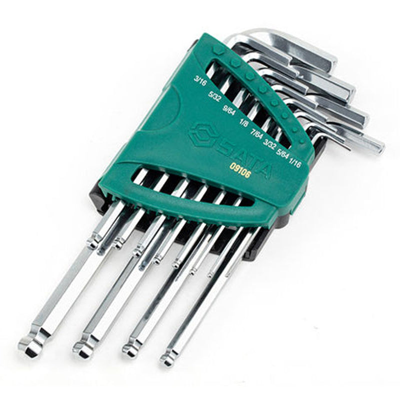 Sata SC09106 12Pc. Long Arm Ball Point Hex Key Set, SAE - view 2