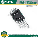 Sata SC09106 12Pc. Long Arm Ball Point Hex Key Set, SAE - view 3