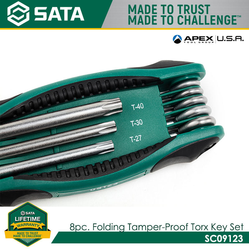 Sata SC09123 8Pc. Folding Tamper-Proof Torx Key Set - view 3