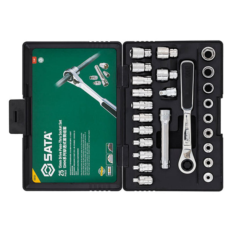 Sata SC09131 25Pc. 13mm Dr. Pass-Thru Ratcheting Set - view 2