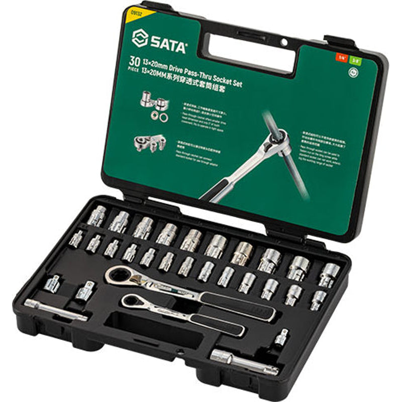 Sata SC09132 30Pc. 13x20mm Dr. Pass-Thru Socket Set Main image