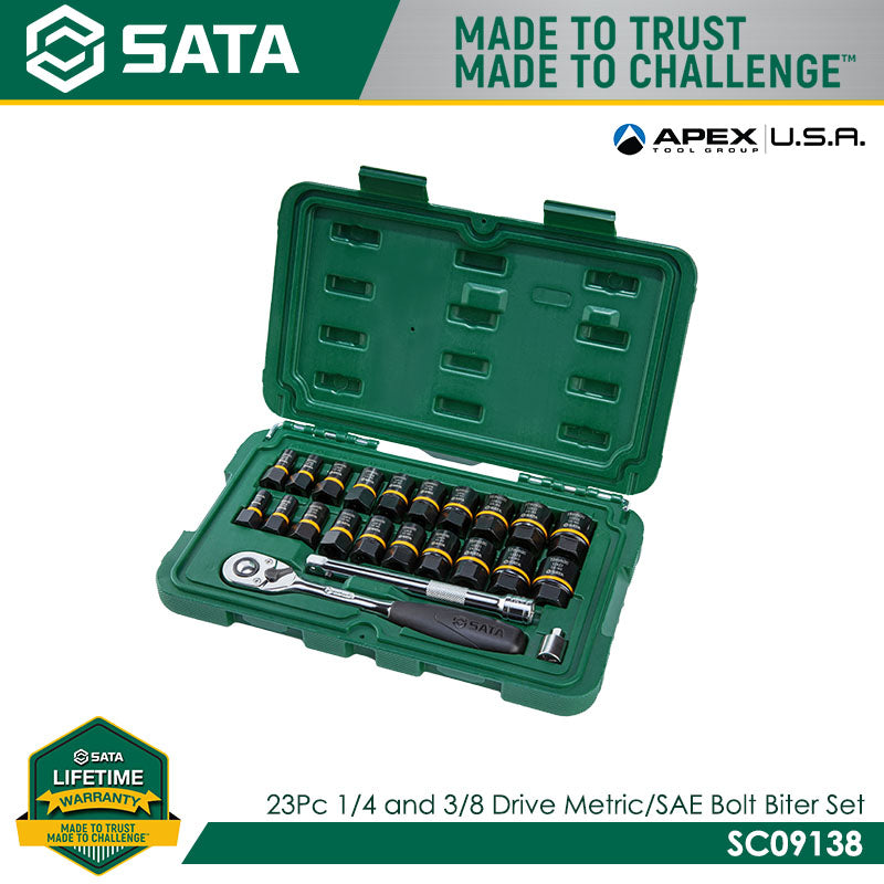 Sata SC09138 23Pc 1/4" and 3/8" Drive Bolt Biter Set Main image