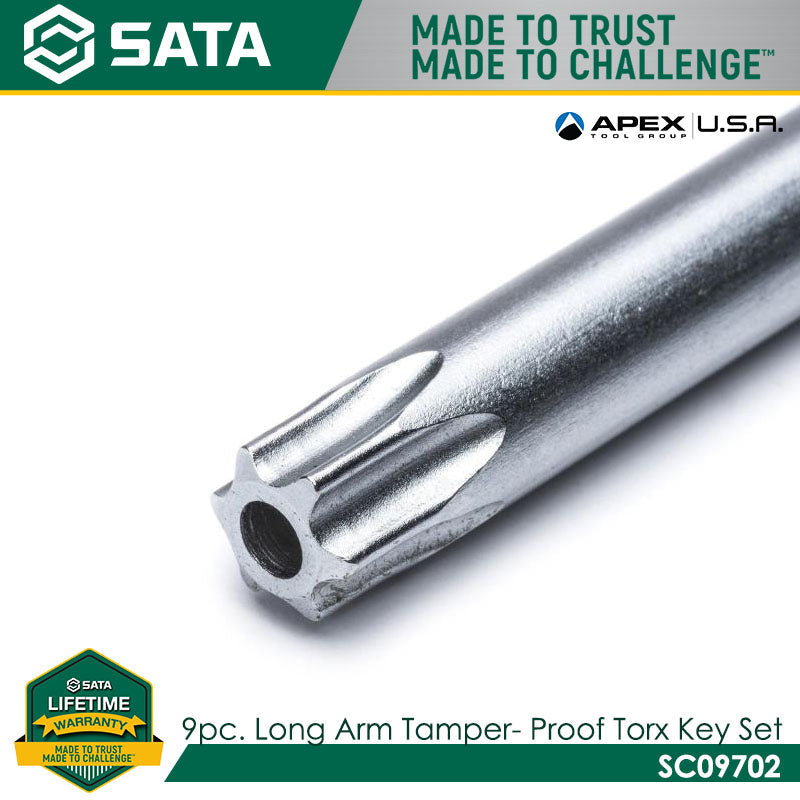 Sata SC09702 9Pc. Long Arm Tamper-Proof Torx Key Set - view 3