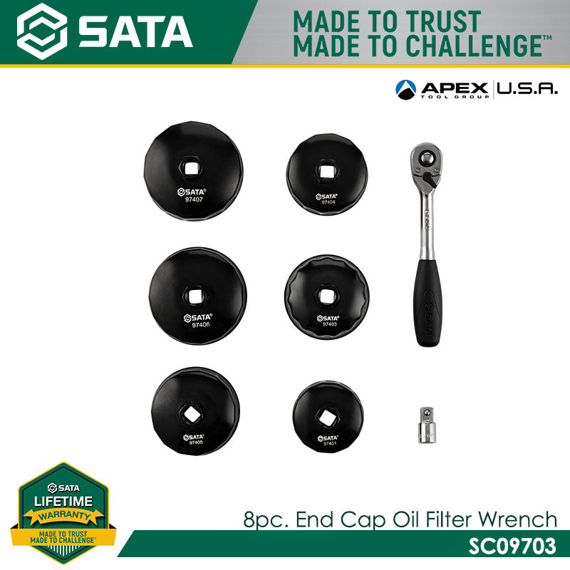 Sata SC09703 8Pc. End Cap Oil Filter Wrench Set Secondary image