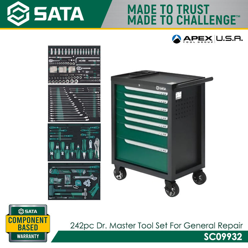 Sata SC09932 242pc Dr. Master Tool Set For General Repair With 7 Drawers Trolley 95126 Main image