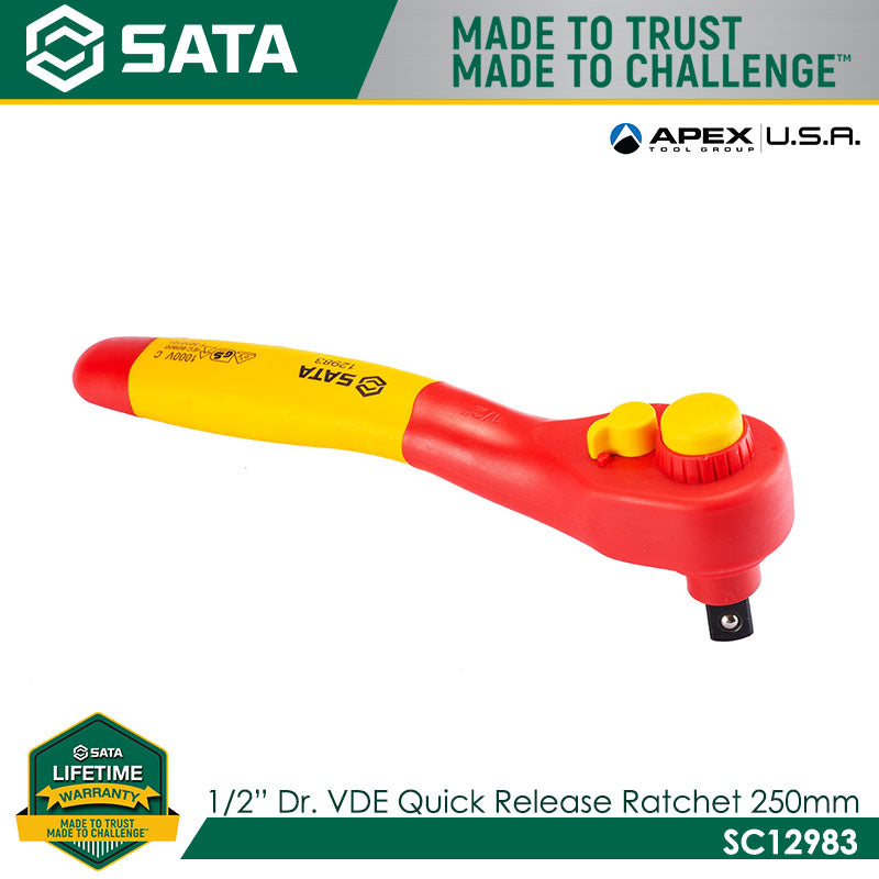 Sata SC12983 1/2" Dr. VDE Quick Release Ratchet 250mm - view 2