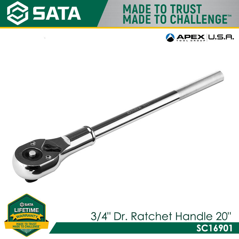 Sata SC16901 3/4" Dr. Quick Release Ratchet Handle 20" Main image
