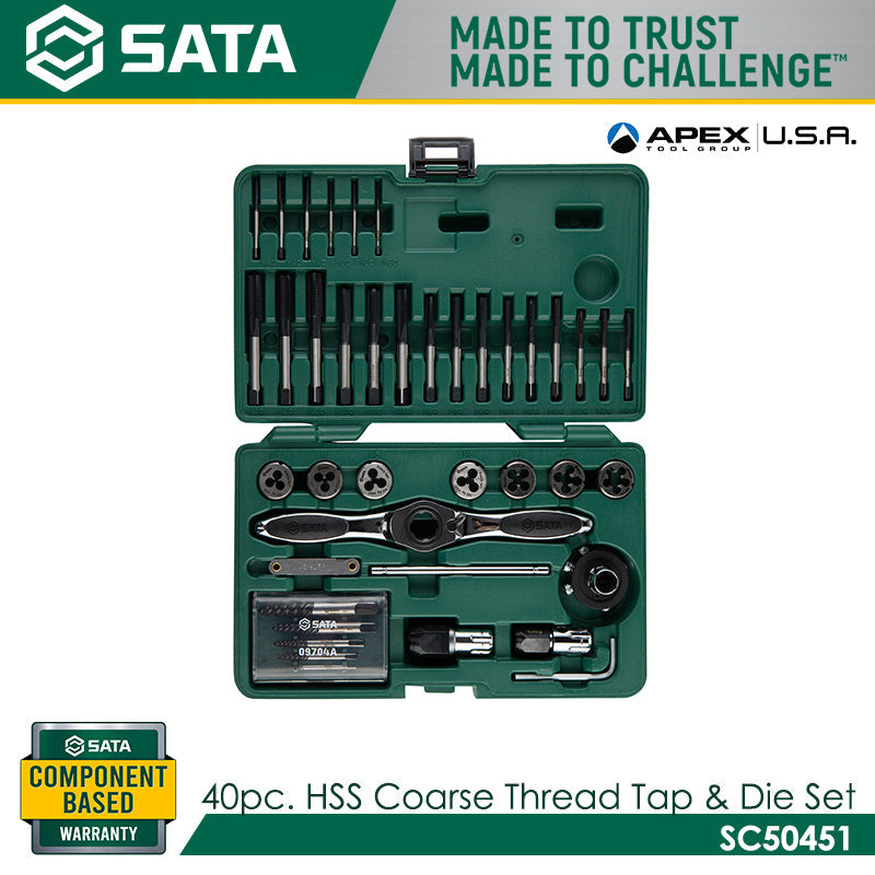 Sata SC50451 40Pc. HSS Coarse Thread Tap & Die Set Main image