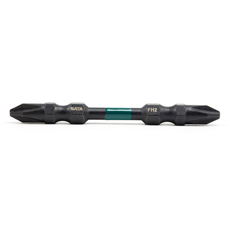 Sata SC59802 10Pc. 1/4" Hex Shank Double End Impact Bits 65mm, #2/#2