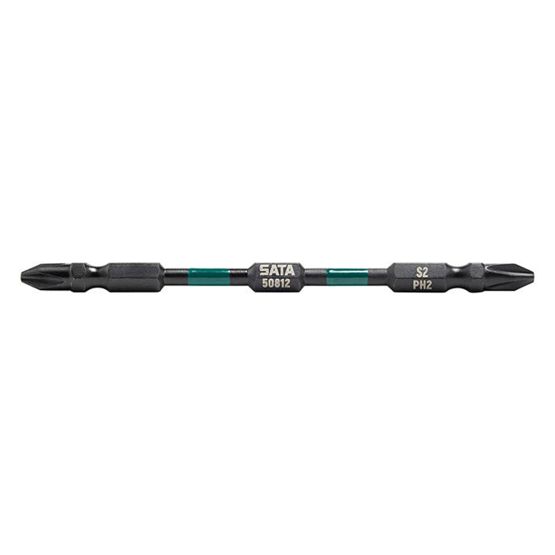 Sata SC59812 10Pc. 1/4" Hex Shank Double End Impact Bits 110mm, #2/#2 Main image