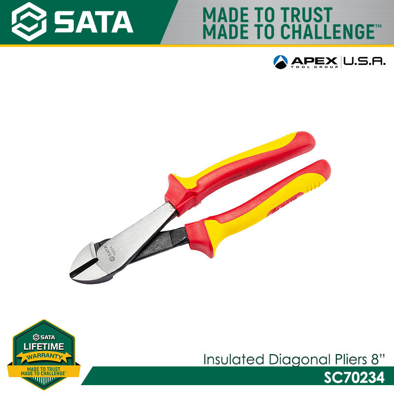Sata SC70234 Insulated Diagonal Pliers 8" Main image
