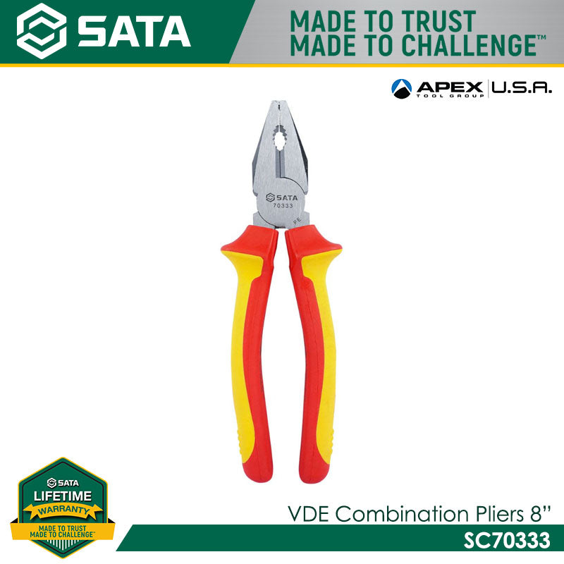 Sata SC70333 VDE Combination Pliers 8"
