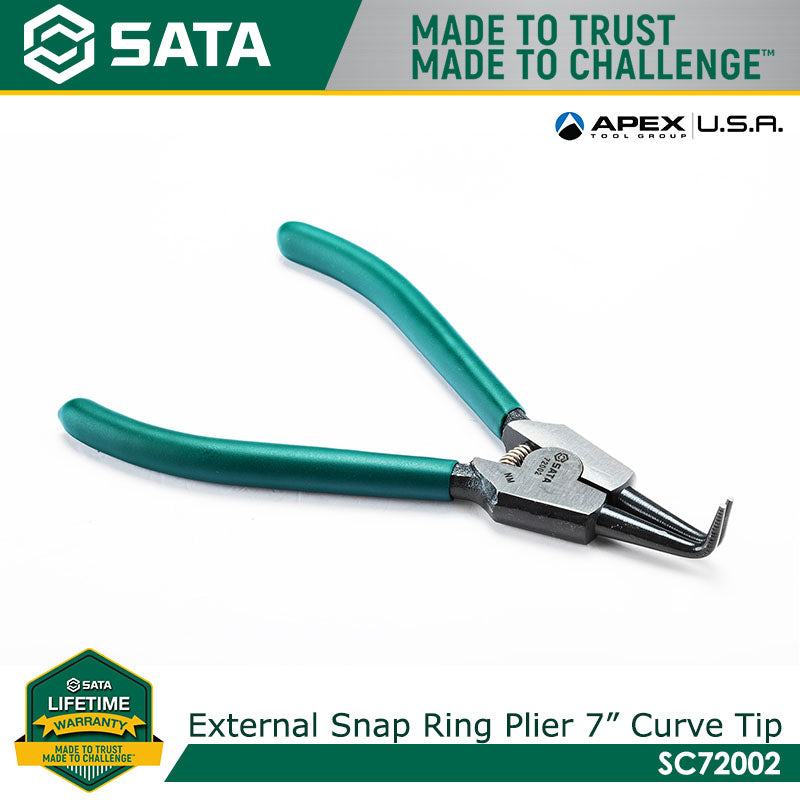 Sata SC72002 External Snap Ring Pliers 7" Curved Tips - view 2