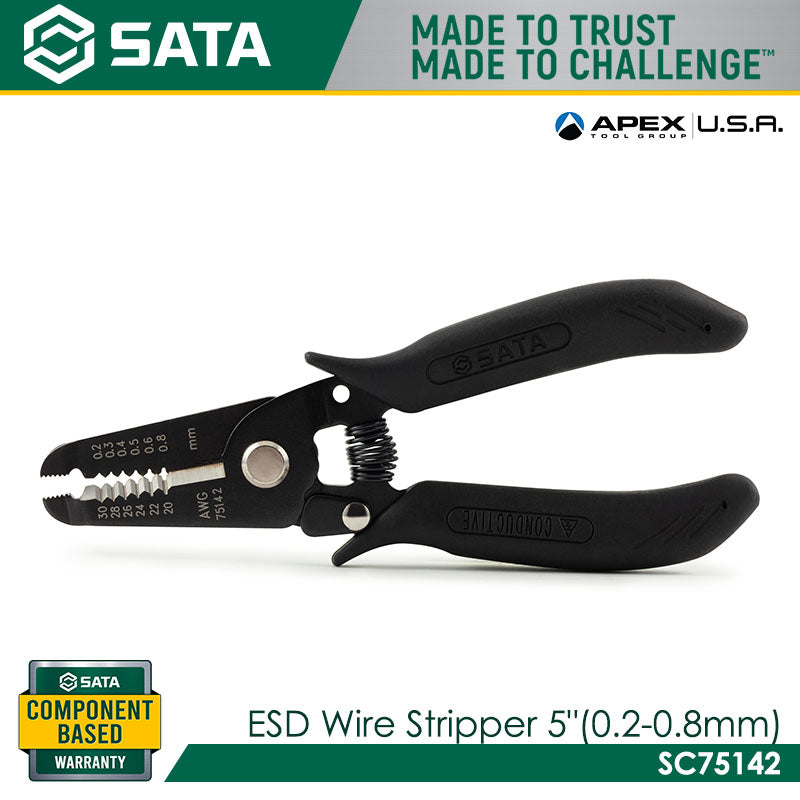 Sata SC75142 ESD Wire Stripper 5" 0.2-0.8mm