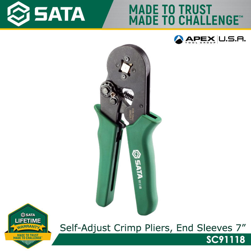 Sata SC91118 Self-Adjusting Crimping Pliers for End Sleeves 7" - view 2
