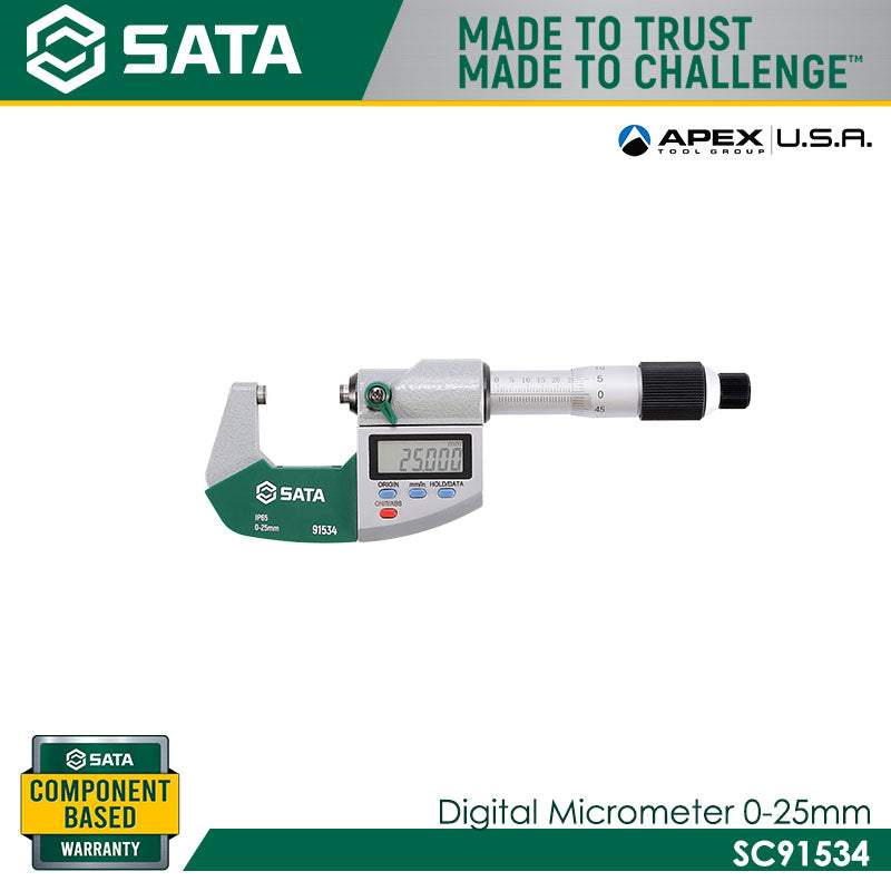 Sata SC91534 Digital Micrometer 0-25mm Main image