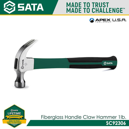 Sata SC92306 Fiberglass Handle Claw Hammer 1lb