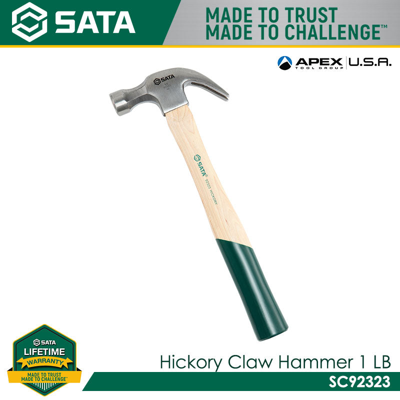 Sata SC92323 Hickory Claw Hammer 1lb Main image
