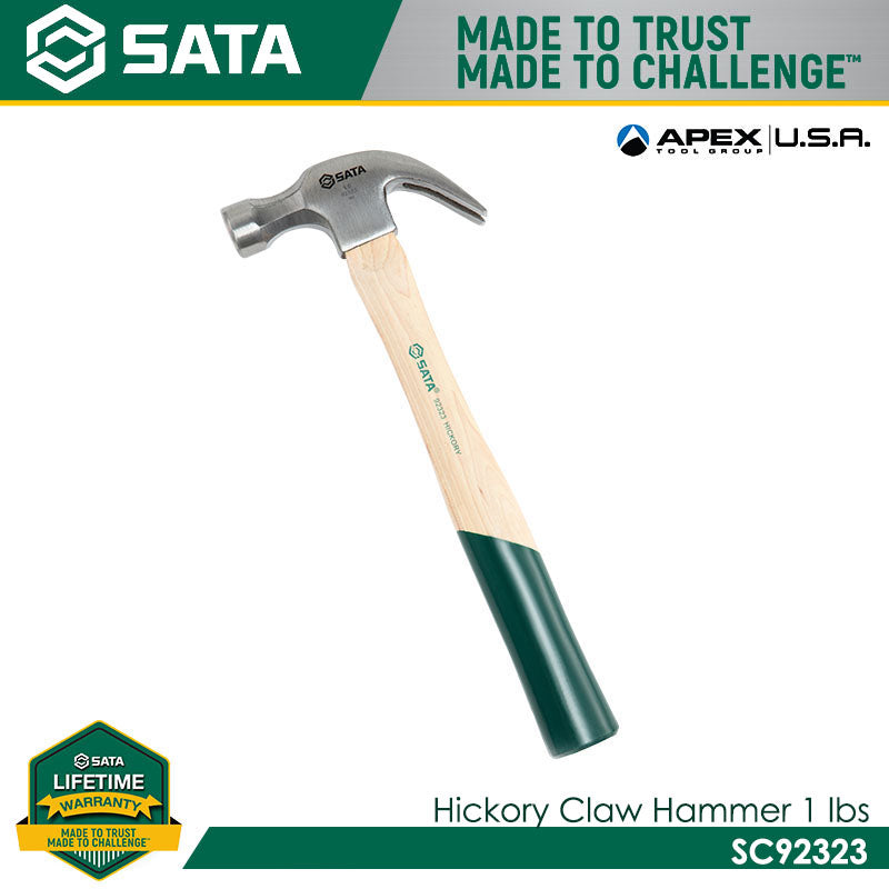 Sata SC92323 Hickory Claw Hammer 1lb - view 2
