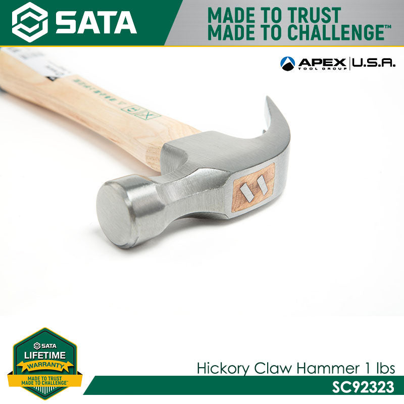 Sata SC92323 Hickory Claw Hammer 1lb - view 3