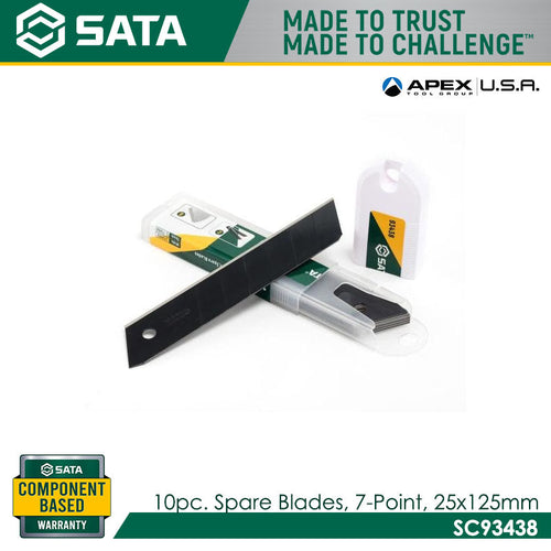 Sata SC93438 10Pc. Spare Blades, 7-Point, 25x125mm