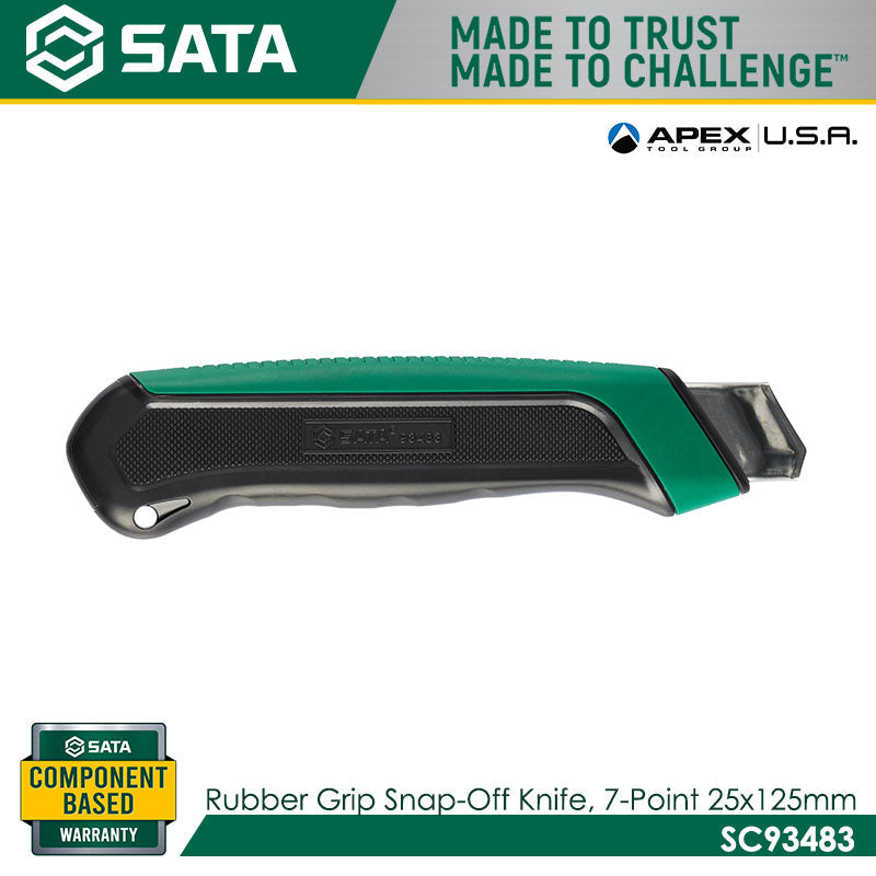 Sata SC93483 Rubber Grip Snap-Off Knife, 7-Point, 25x125mm - view 3