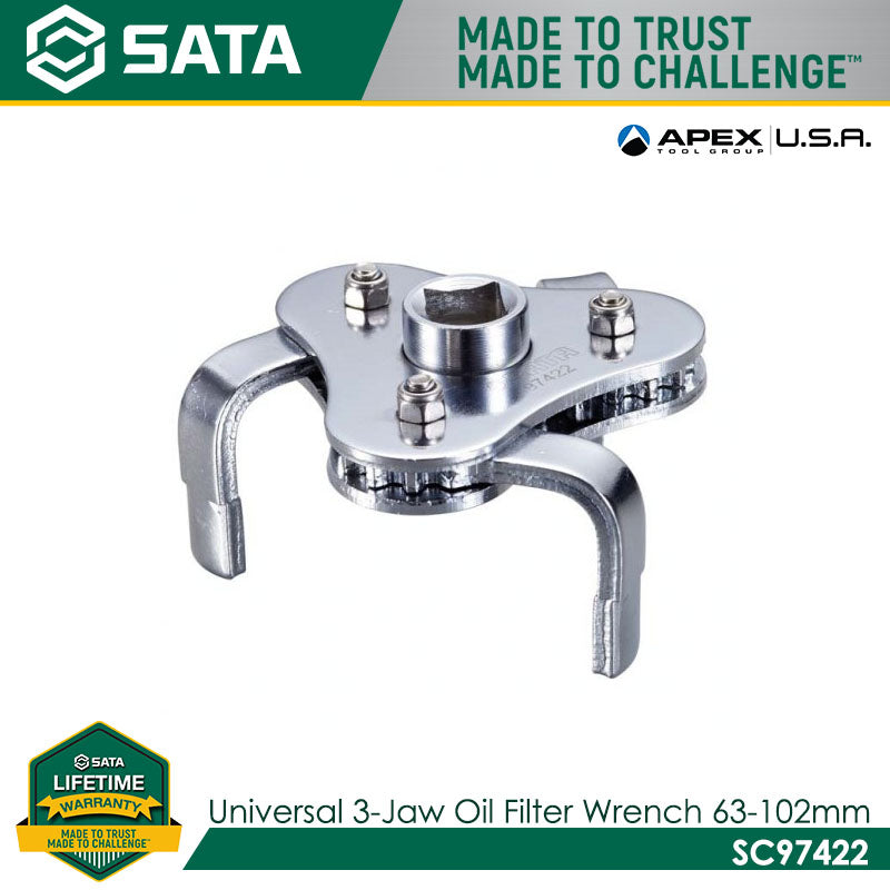 Sata SC97422 Universal 3-Jaw Oil Filter Wrench 63-102mm Main image