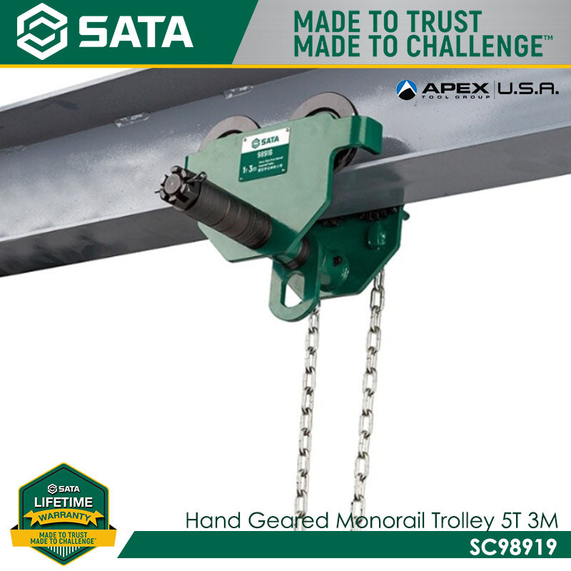 Sata SC98919 Hand Geared Monorail Trolley 5 Tons 3m Secondary image