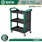 Sata SCAE5971 Plastic Tool Cart with Back Hanger and 10 Hooks