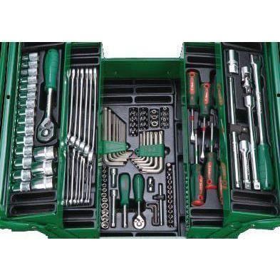 Hans TTBK-111G 1/2" DR. Socket Wrench & Assorted Hand Tools Set Tote Tool Box Set - KHM Megatools Corp. Main image