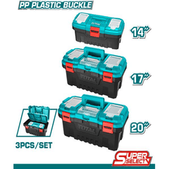 Total TPBXK0031 3 Pcs Plastic Tool Boxes Set - KHM Megatools Corp.