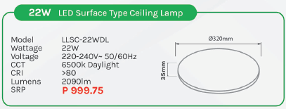 Omni 22W LED Surface Type Ceiling Lamp Light (Daylight) - ToolsSavvy.ph