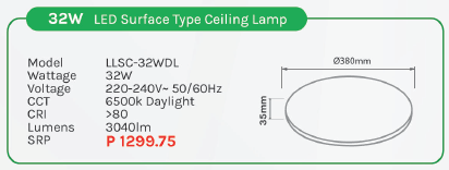 Omni 32W LED Surface Type Ceiling Lamp Light (Daylight) - ToolsSavvy.ph