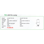 Omni 7W LED Pin Lamp Light E27 - KHM Megatools Corp.