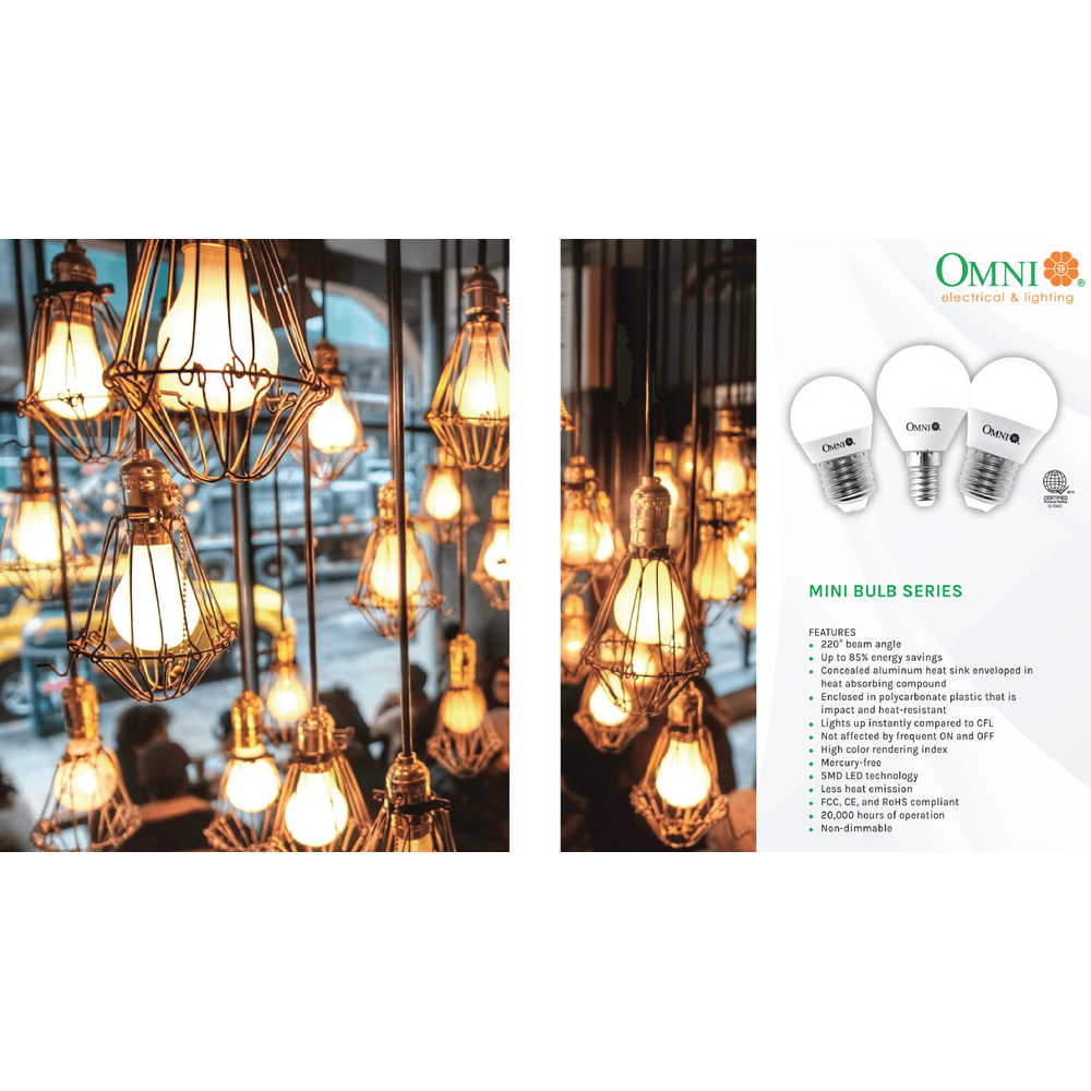 Omni 1.5W LED G40 Mini Light Bulb E27 - KHM Megatools Corp.