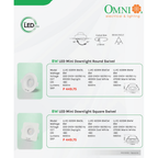 Omni LED Mini Recessed Movable Downlight Round Swivel (8W) - KHM Megatools Corp.