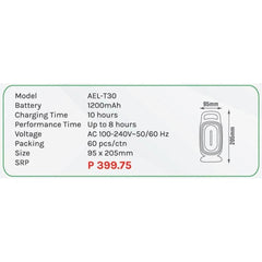 Omni AEL-T30 Rechargeable Emergency Light - KHM Megatools Corp.