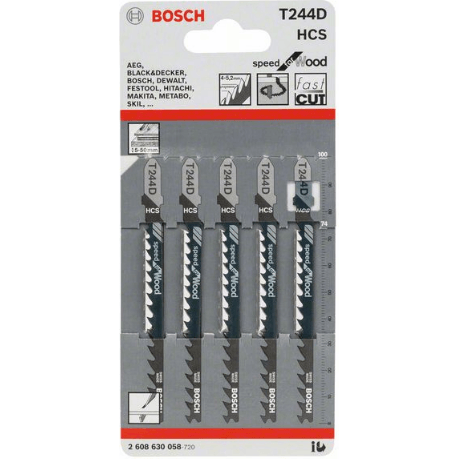 Bosch T244D Jigsaw Blade (Quick Curved Cut) Speed for Wood [2608630058] - KHM Megatools Corp. Main image