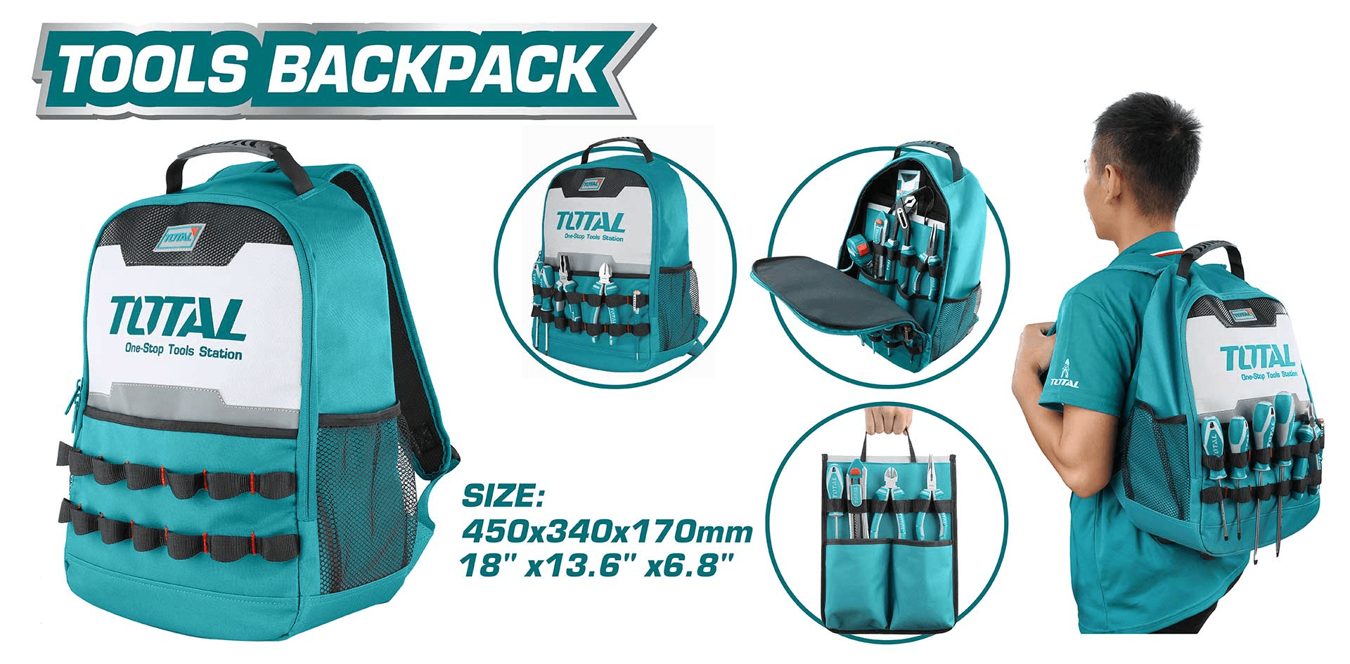 Total THBP0201 Tool Backpack / Tool Bag | Total by KHM Megatools Corp.