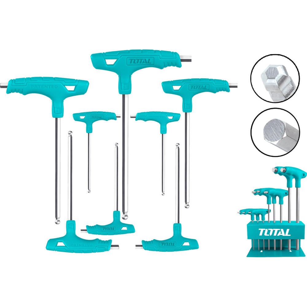Total THHW80826 8pcs T-Handle Hex Allen Wrench Set Ball End - KHM Megatools Corp. Main image