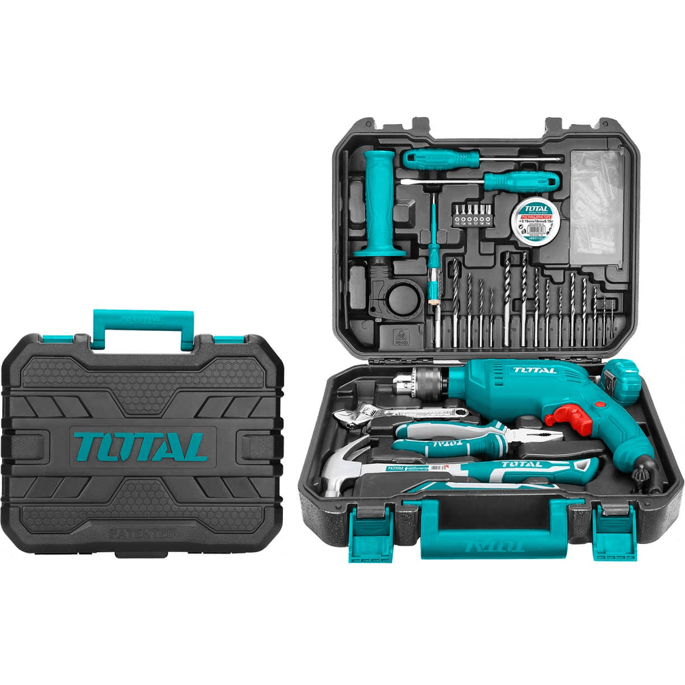 Total THKTHP1112 Hammer Drill + Hand Tools Set (111pcs Household Tools Set) | Total by KHM Megatools Corp. Main image
