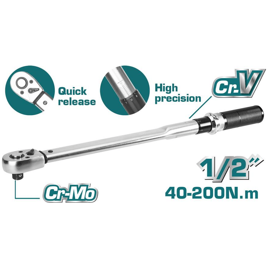 Total THPTW200N2 Torque Wrench 1/2" Drive 40-200Nm | Total by KHM Megatools Corp. Main image